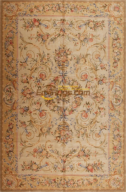 Hand Made French Savonnerie  Wool Rug Thick And Plush Savonnerie Neo Classic Design Handmade Rug Savonnerie Carpet