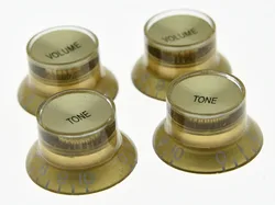 KAISH A Set of 4 pcs  Guitar Reflector Knobs Gold/Gold Top Hat Knobs Fits For Les Paul Epiphone SG