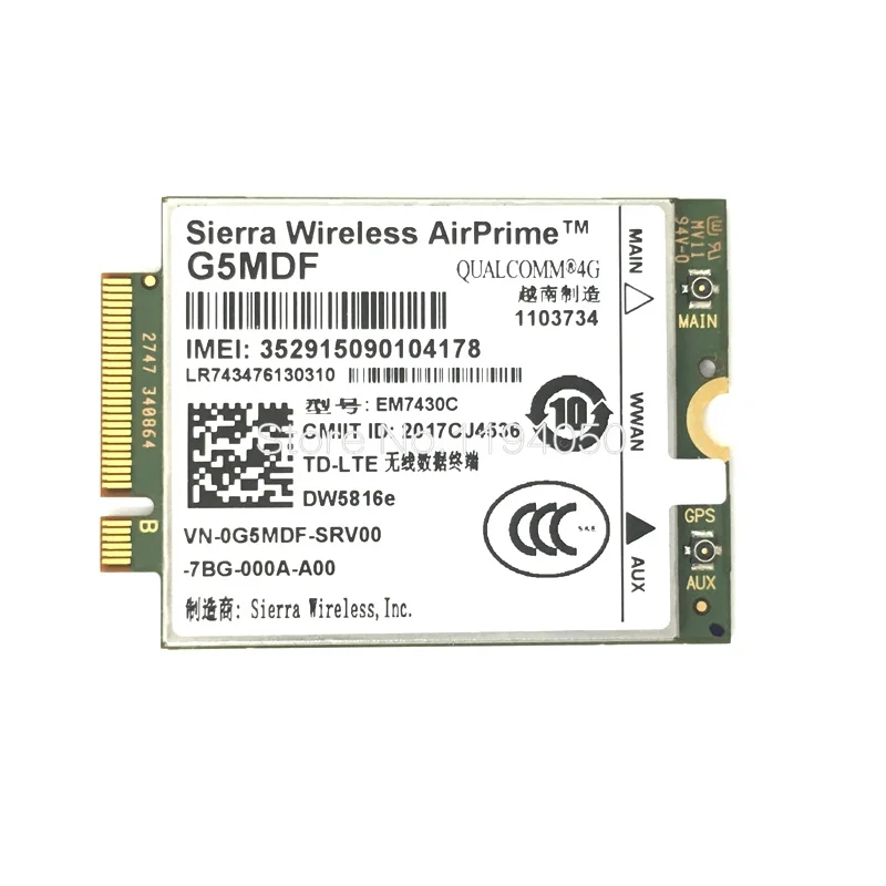 WDXUN EM7430 DW5816e GOBI6000 4G LTE module EM7430 DW5816 for Latitude 7280 7285 7290 7389 7390 7480 7490 E7470 Cat6 DW5811e
