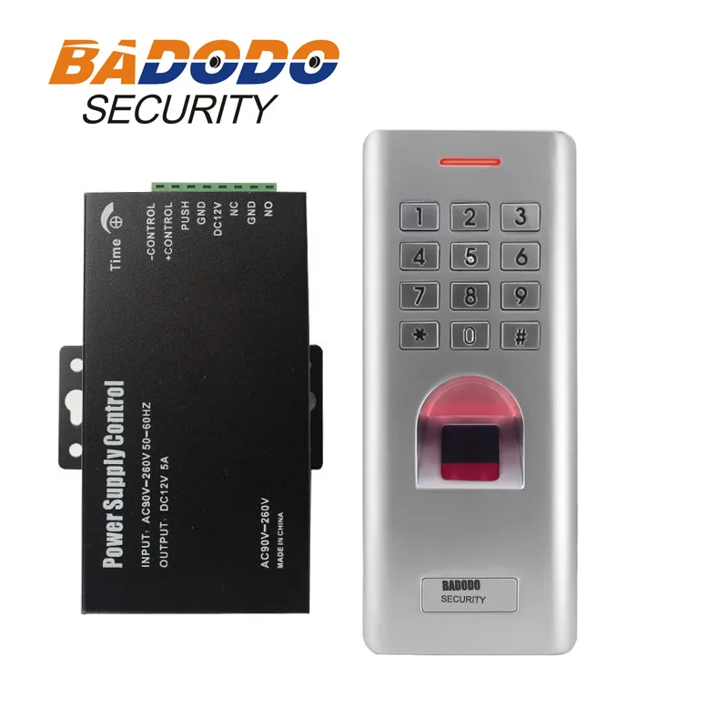 

IP66 Outdoor WG26 Fingerprint password keypad access control reader with 12V 5A power supply fo door lock gate opener use