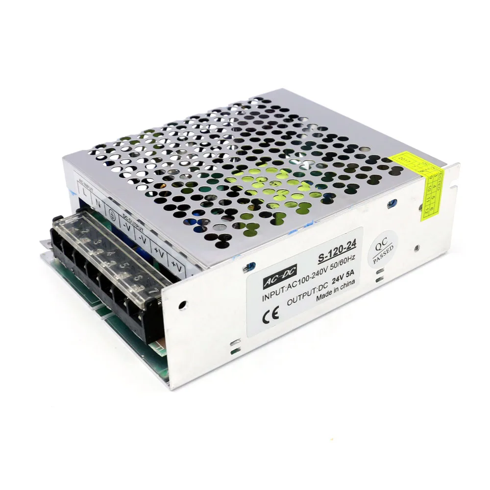 Honeycomb Mesh Power Supply Ac to Dc 24V 5A 120W Driver for Led Strip