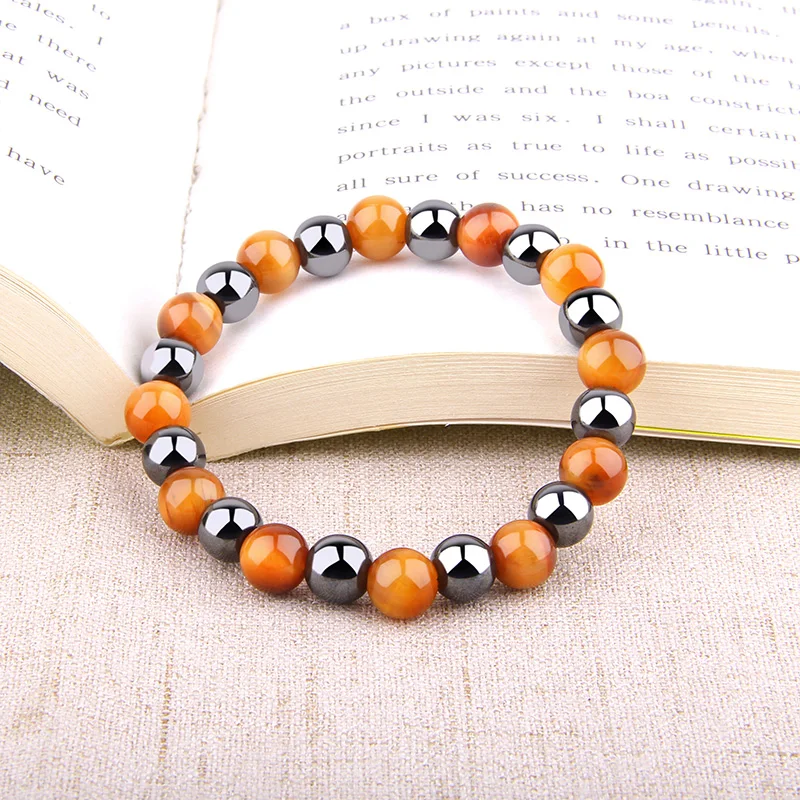Bracelet Homme En Hématite - Perles De Guérison, Protection Et équilibre Reiki