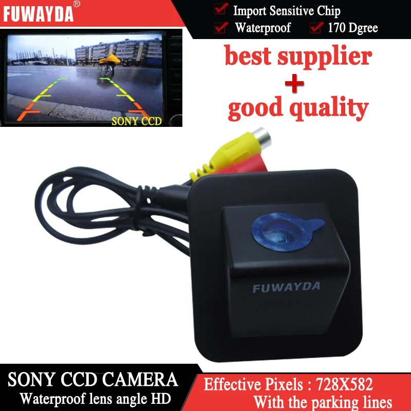 FUWAYDA For SONY CCD Sensor Auto Car Rear View Reverse Mirror Image with Guide Line CAMERA for Hyundai Elantra Avante 2012 HD