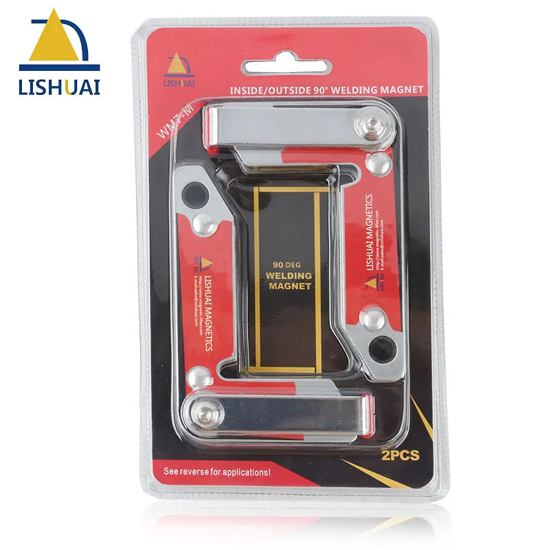 Lishuai New Item 2pcs/pack Neodymium Magnet Welding Clamp/Permanent NdFeB Welding Magnet with Handle