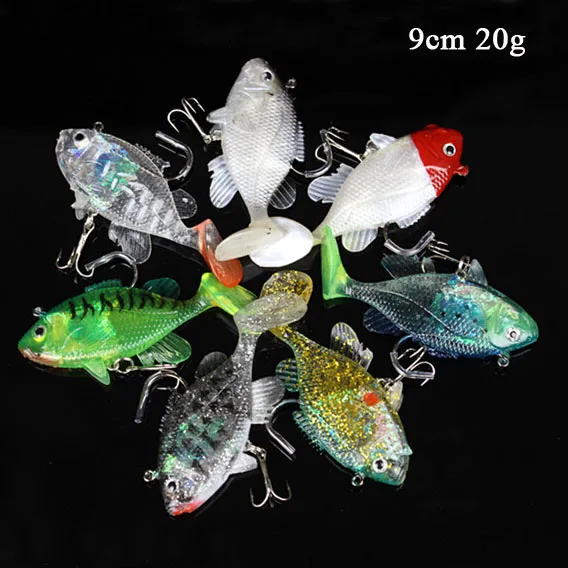 New 9cm 20g 30pcs/lot soft fishing lure lead fish lure swim bait freshwater/saltwater soft bait bass lures fishing tackle