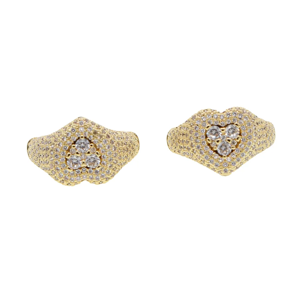 iced out bling micro pave cz sparking bling wedding engagement Heart shape ring for women rock hip hop jewelry fashion