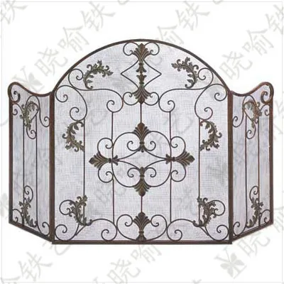 

Wrought iron vertical mantel furnace circumference Fire screen Folding screen fireplace cover