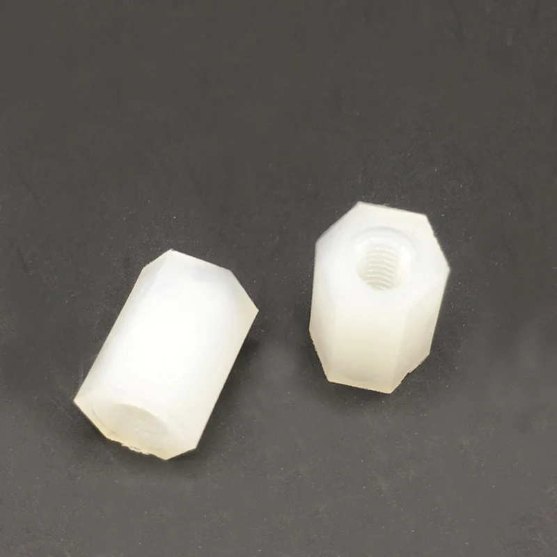 M3x8 Nuts Hex PCB Spacer Standoff Pillar Female to Female Plastic Nylon Accessories for UAV Quadrotor Off-White Pack 100