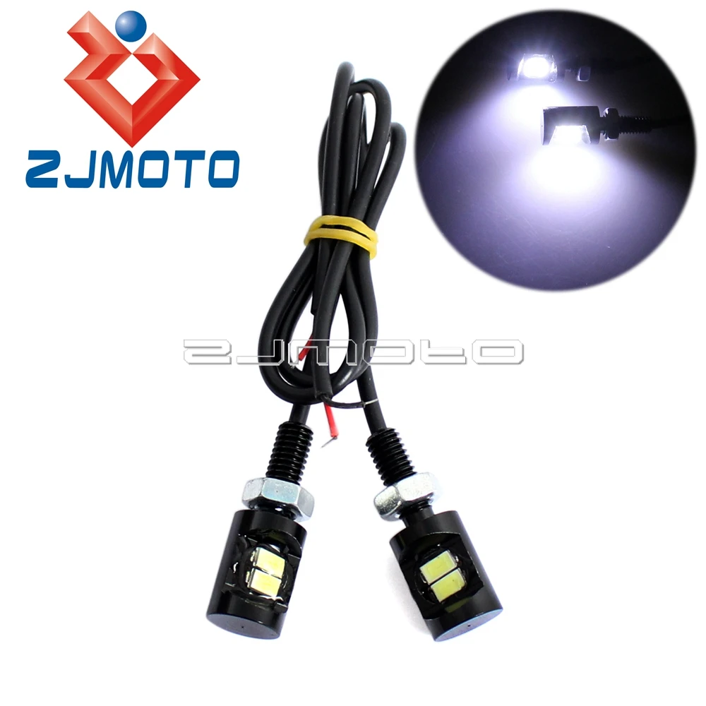 ZJMOTO 2x Motorcycle LED Number Plate Light Car Trunk License Number Plate Light