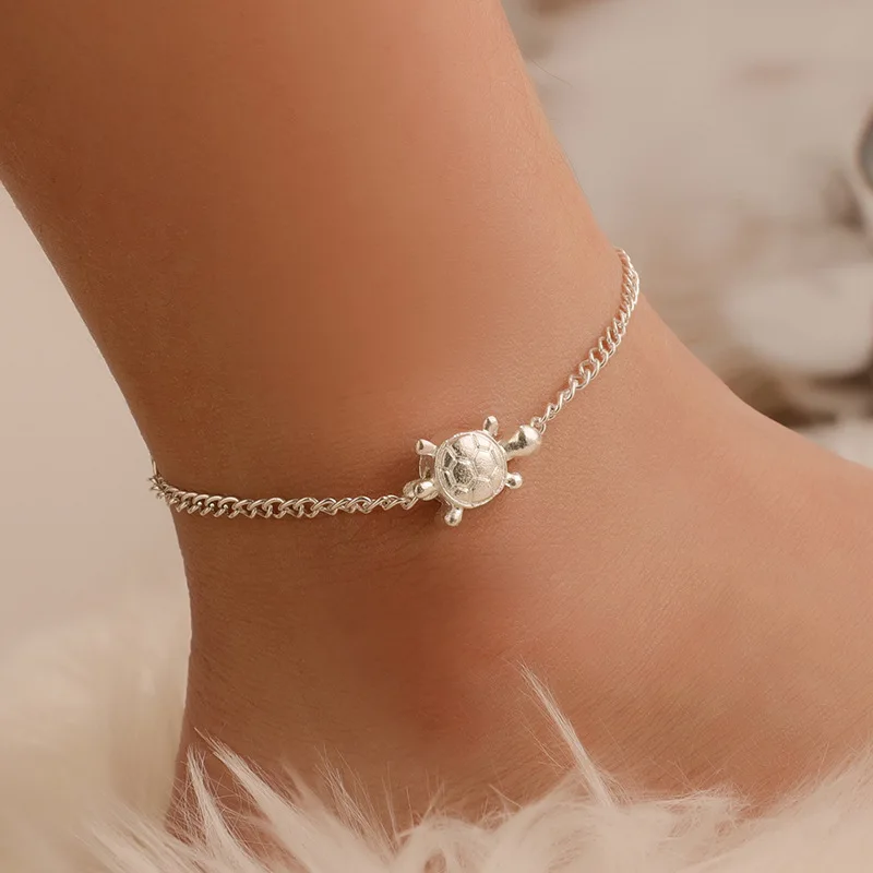 2021 New Summer Beach Turtle Pattern Charm Rope Anklet Ladies Ankle Bracelet Ladies Sandals Legs Chain Feet Jewelry