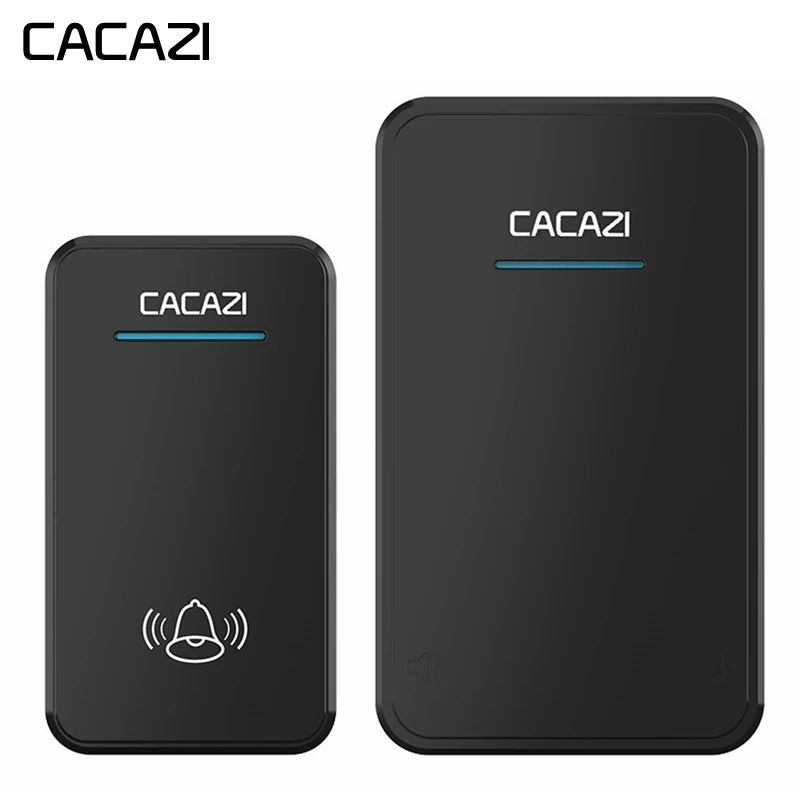 

CACAZI Smart Wireless Doorbell DC battery-operated Waterproof led light Home Cordless Calling bell 48 CHime 6 volume Ring