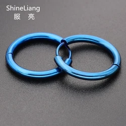 2pcs Stainless steel Hoop Earrings for men women Fashion jewelry nose lip rings ear Small Circle blue black Round Ladies Earings