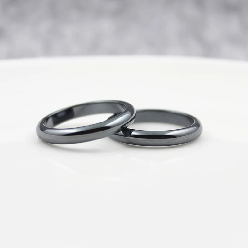 Fashion Jewelry Grade AAA Quality 4mm Width cambered surface Hematite Rings (1 Piece ) HR1008