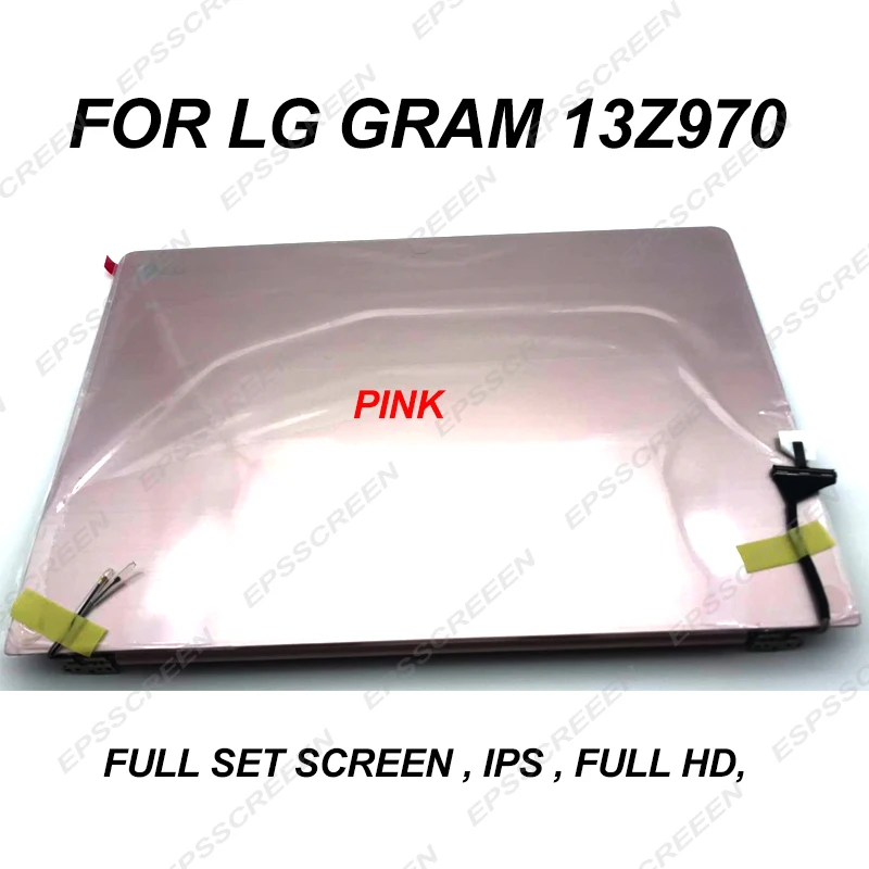 NEUE 13,3 FULL SET LCD DISPLAY FÜR LG GRAMM 13Z970 VOLLE HD IPS BILDSCHIRM ROSA/DARK SPLITTER/WEIß LP133WF4SPC1 AB ABDECKUNG KAMERA MONTAGE