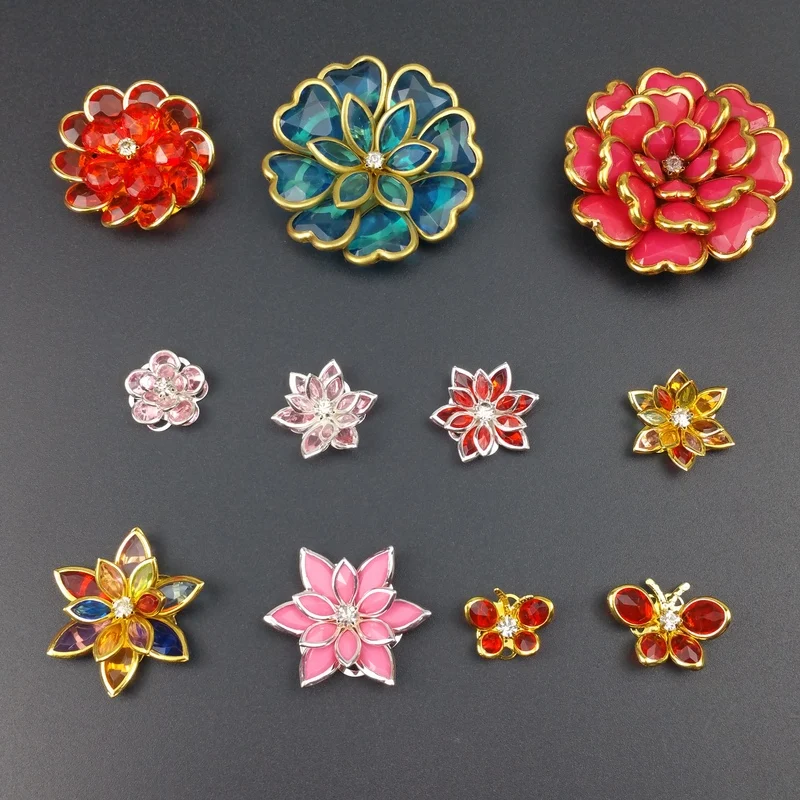 5pcs Copper-clad acrylic flower  Slice Charms base Setting Jewelry DIY Components Findings