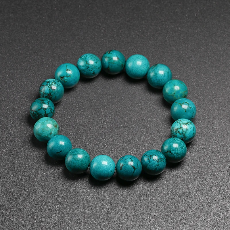 Natural Turquoises Stone 12MM Beads Bracelets for Women Round Beaded Bracelet Men Jewelry Gift Yoga Meditation