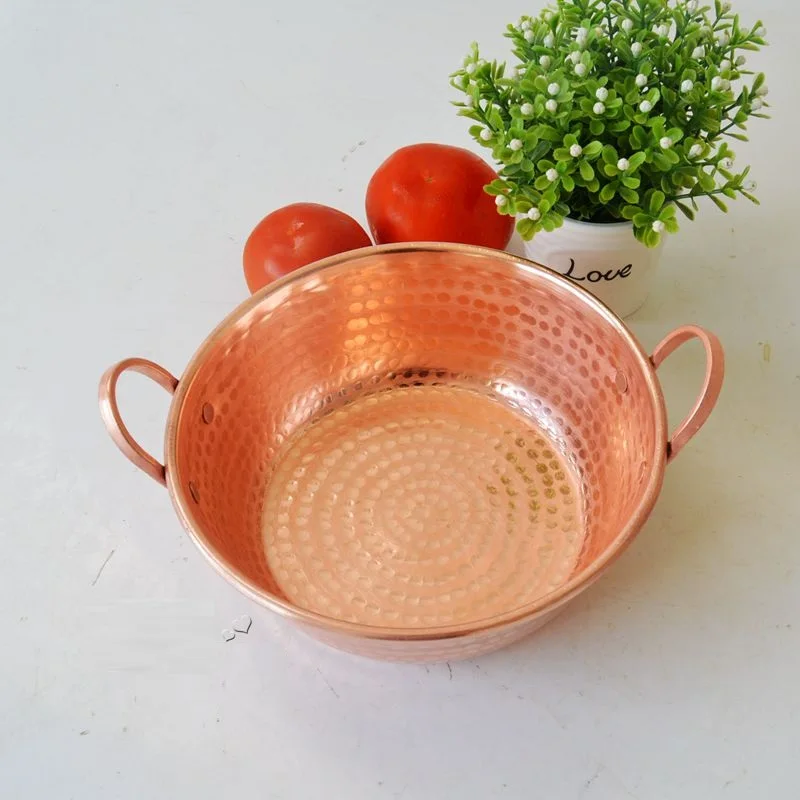 

Pure Copper Pot Rice Noodle Traditional Thick with Handle Handmade Wedding Gift