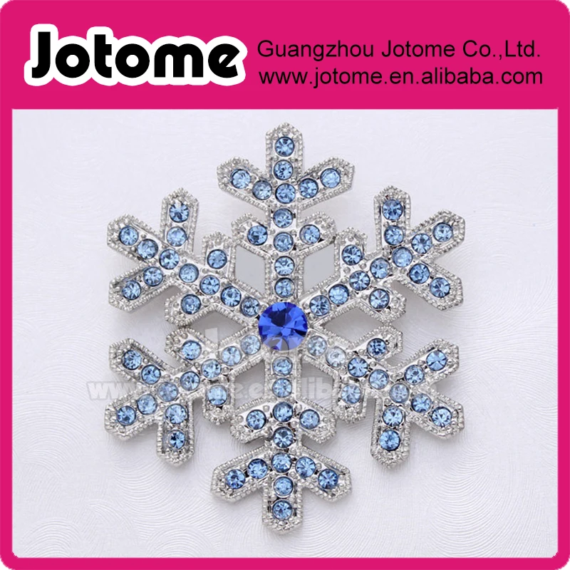 

Blue Snowflake Brooch ,Winter Wedding Bridal Rhinestone Blue Broaches ,DIY Jewelry Blue Snowflake Broach