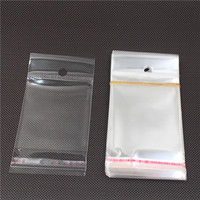 500 pcs Transparent Self Adhesive Seal Plastic Storage Bag OPP Poly Pack Bag With Hang Hole Retail Packaging Pouch