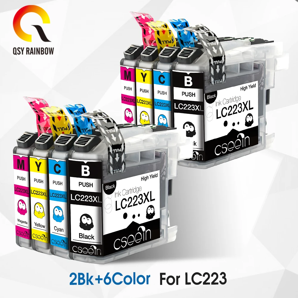 

QSYRAINBOW LC223 ink cartridge LC 223 LC223XL compatible For Brother DCP-J562DW J4120DW MFC-J480DW J680DW J880DW J4620DW Printer