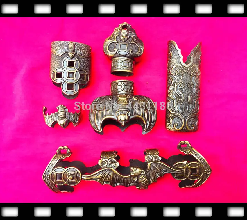 A Set Bat Theme Kirsite Fittings For Chinese TaiJi/WuShu Jian KungFu Han Tang Dao Sword Accessory Nice Metal Crafts  Accessory