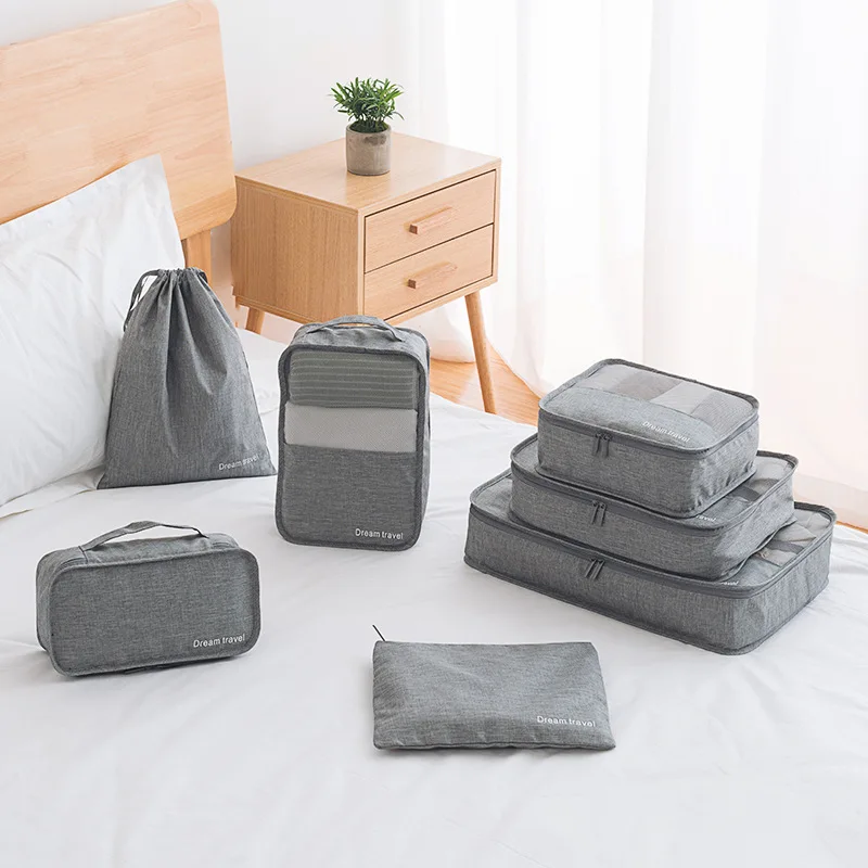 7pcs Maternity Diaper Bag Men Travel Bags Sets Waterproof Packing Cube Clothing Sorting Organizer Women Travel Luggage Bag Set