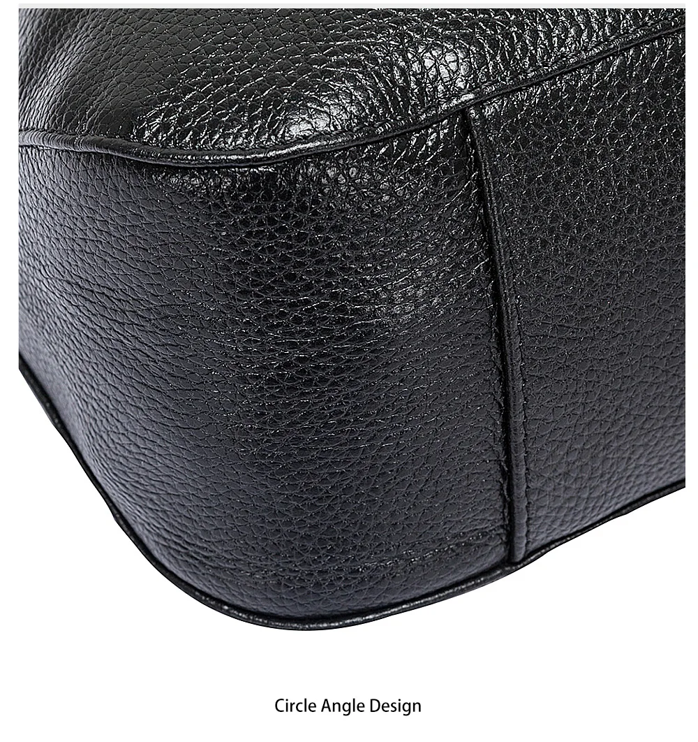 Zency 100 % echtes Leder, Qualität A+, Damen-Umhängetasche, modisch, schwarz, Messenger-Umhängetasche, Damen-Hobos, graue Tragetasche – Detail 19