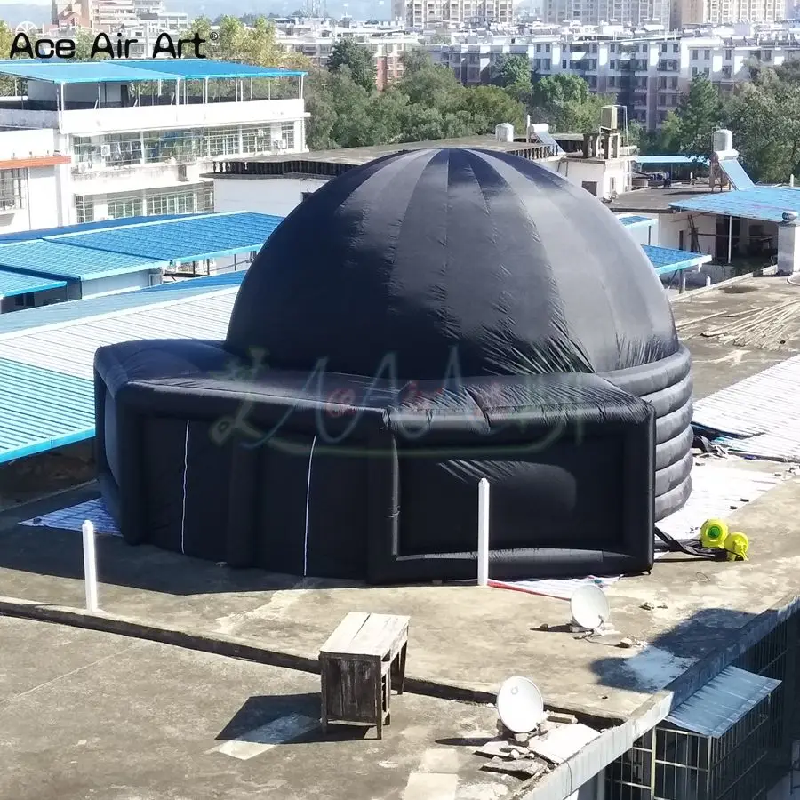 

New Hot sale giant inflatable planetarium dome tent with big door black color inflatable dome tent for Sale