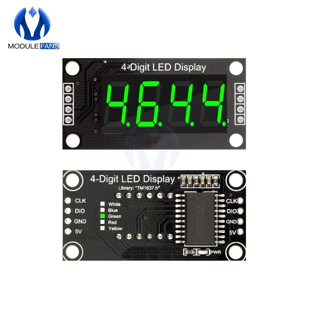 Green Color 0.36" 0.36 Inch TM1637 7 Segments Digital Display Tube 4-Digit LED  Module Board For Arduino