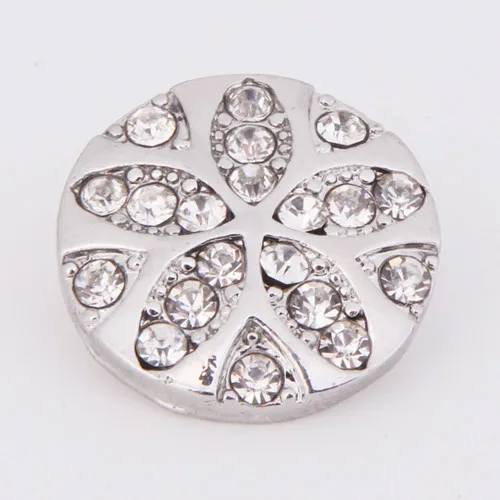 Hot KZ1164 Charm Rhinestone Flower 18mm snap buttons fit DIY snaps Bangles necklaces jewelry wholesale trendy women