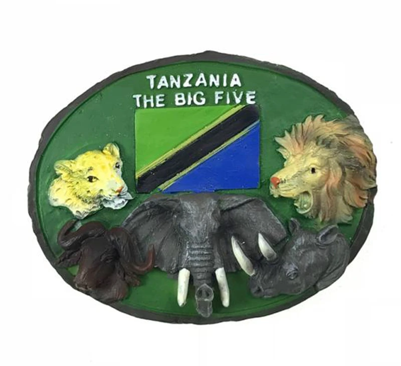 

Handmade Painted Tanzanian Animals 3D Fridge Magnets Tourism Souvenirs Refrigerator Magnetic Stickers Gift