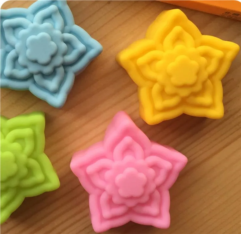 20 pcs/lot 3cm 5cm silicone cake mold handmade flower shaped silicone chocolate mold cupcake liners pudding mold DIY