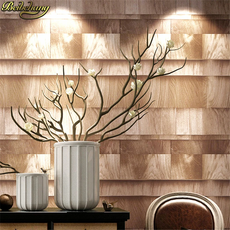 beibehang grain wood grain wallpaper Vintage nostalgic leisure bar restaurant cafe shop store decoration wall papers home decor