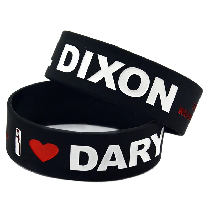 1 PC I Love Daryl Dixon The Walking Dead Silicone Bracelet 1 Inch Wide