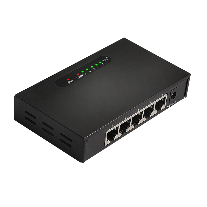 DIEWU Ethernet switch MediaTek/MTK7530 1000 mbps 5 Gigabit network port of 10/100/1000 mbps Loop warning network switch