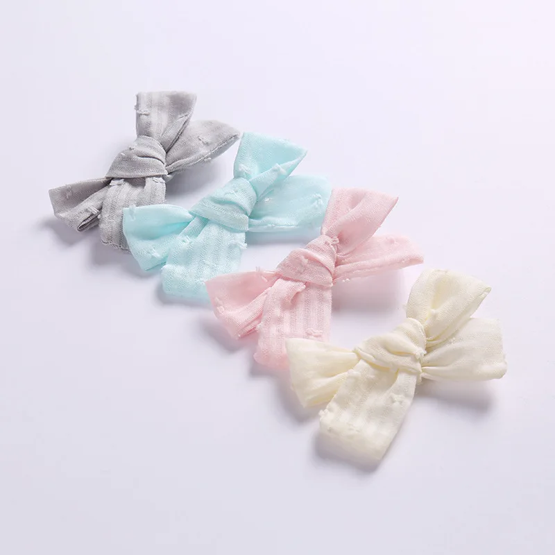 4pcs Soild Cotton Linen Bows Hair Clips,One Size Fit Most School Girls Knotbow Fabric Hairpins,Kids Girls Hair Accessories