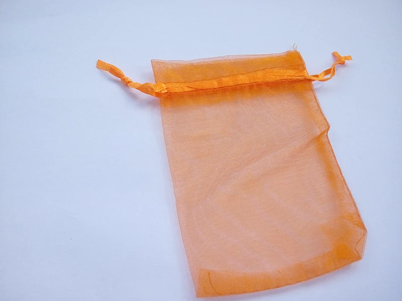 500pcs 15*20 Orange gift bags for jewelry/wedding/christmas/birthday Organza Bags with handles Packaging Yarn bag