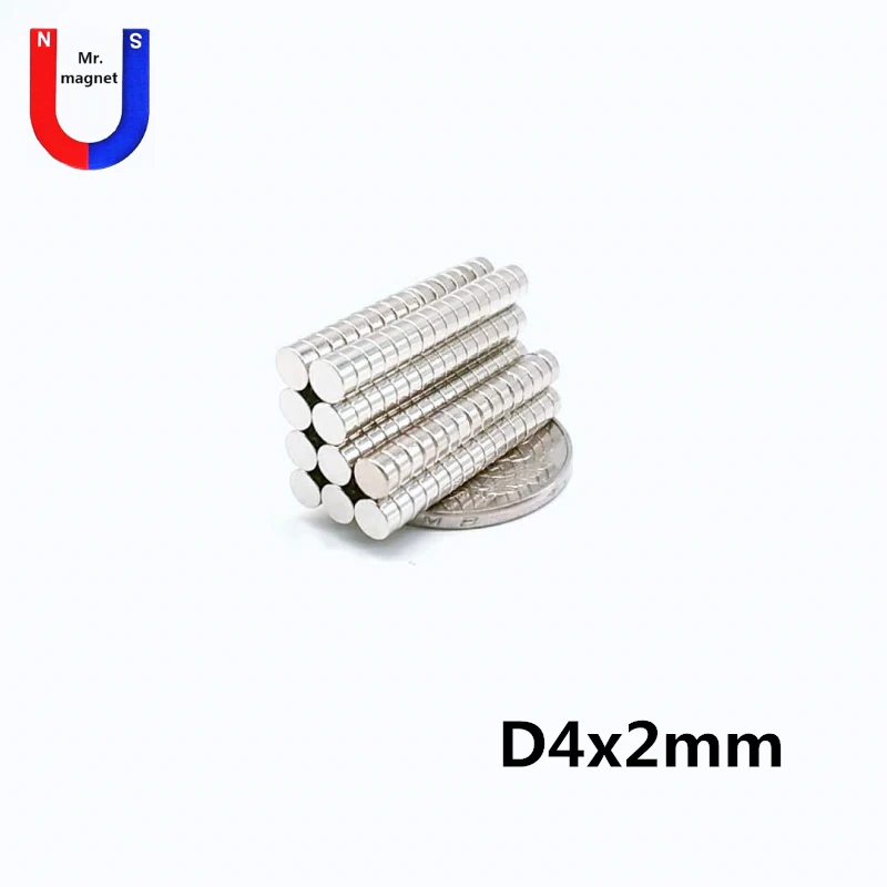 200/1000/3000pcs 4mm x 2mm neodymium magnet 4x2 magnet mini small disc super strong NdFeB 4*2 magnet permanent magnetic material