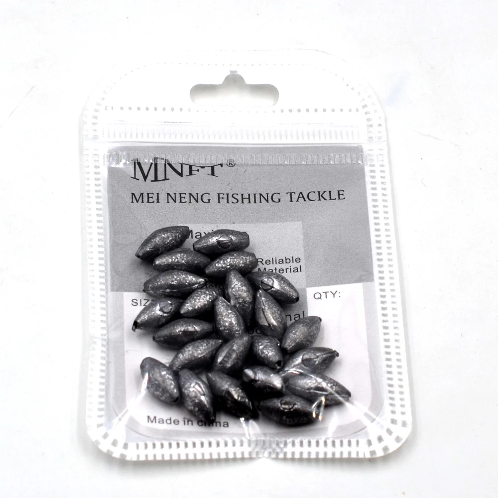 MNFT 1Pack 0.35g, 0.5g, 0.6g, 1g, 2g Olive In Line Lead Sinker/Weight Fishing Tackle Accessories