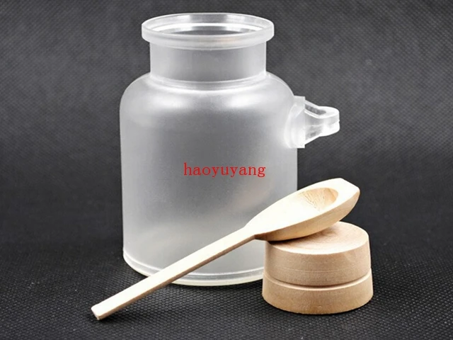 

Free shipping--500pcs/Lot 100g bath salt round shape ABS Bottle, Jars with cork&spoon 100g Bath Salt Powder Bottle Dressing ABS