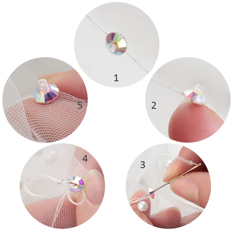 QIAO AAAAA SS12-SS30 Da Cucire Strass Sew On Flatback Strass Di Cristallo di Vetro Rotondo 1 foro Per Abito Da Sposa Accessori FAI DA TE