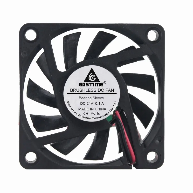 

Gdstime 1 Piece 6cm 60x60x10mm 24V 2Pin 6010S PC Computer Case DC Cooling Cooler Brushless Fan 60mm x 10mm