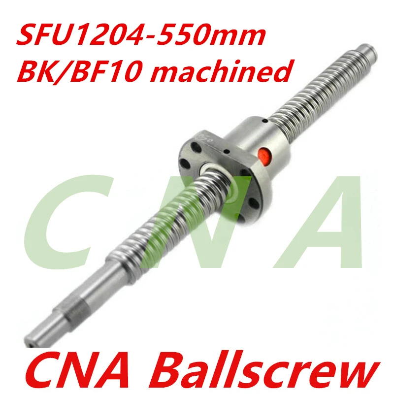 

SFU1204 550mm long rolled ball screw C7 BK/BF10 end machined with 1204 single ball nut for CNC parts