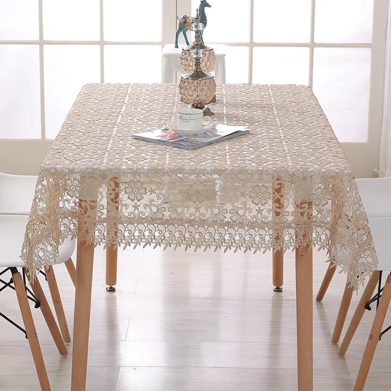 

Luxury Lace Tablecloth Multi-purpose Round Square Rectangle Table cloth Coffee Table Cover Towels Wedding Home House Room Decor