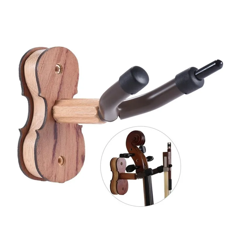 

Violin & Viola Hanger Hook with Bow Holder for Home & Studio Wall Mount Use Made of Hardwood