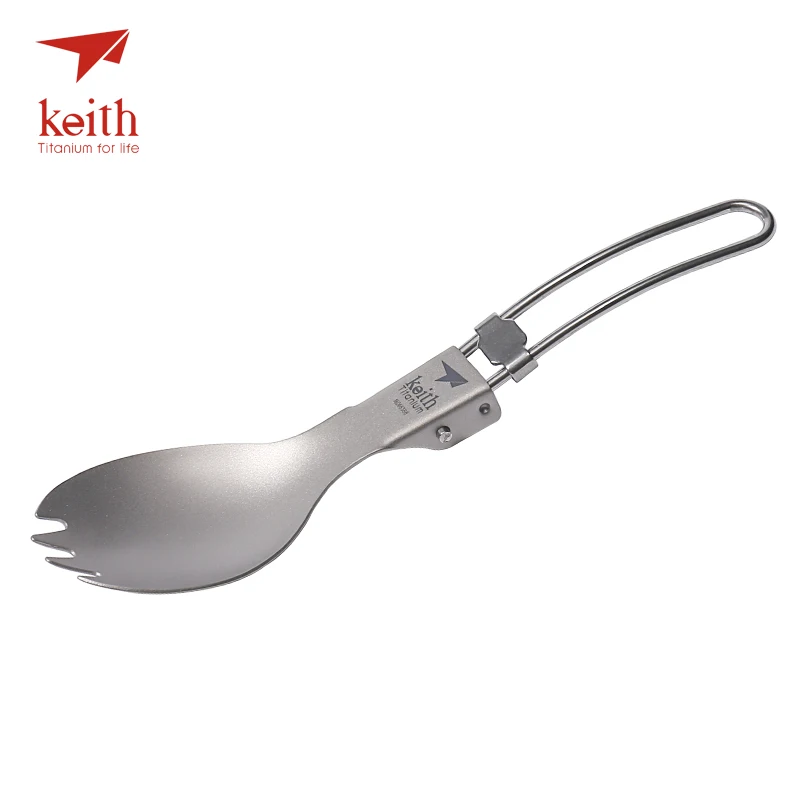 Keith Titanium Folding Spork Camping Cutlery Travel Tablewares Outdoor Picnic Hiking Convenient Fork Spoon Ti5301 Ti5309