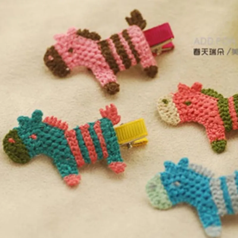 Girls Hair Accessories Handmade Knitted Hair Clip  Children Hairpin Cartoon Headwear Amazing