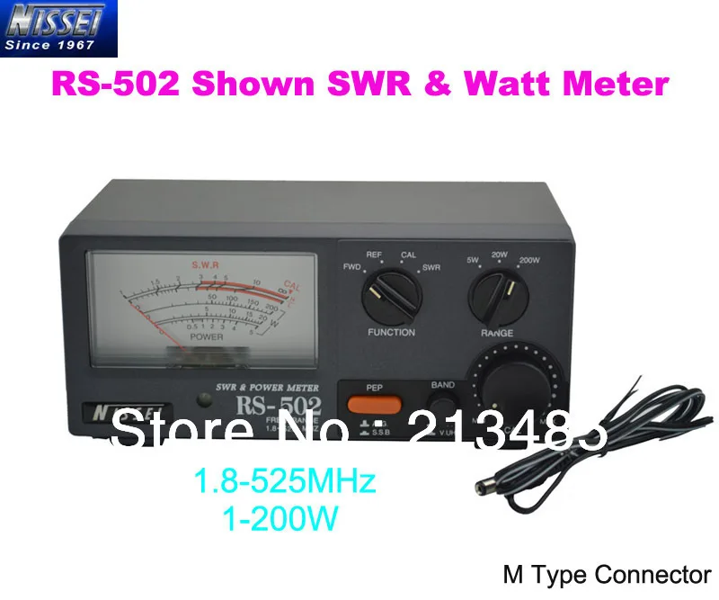 

New Original NISSEI RS-502 Shown 1.8-525MHz 200W SWR & Watt Metter (M Type Connector)