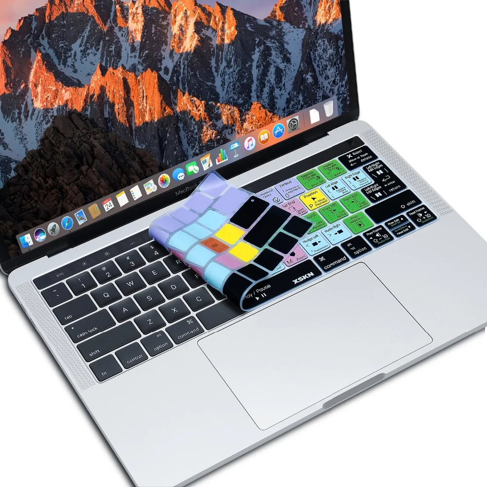 XSKN Final Cut Pro X Tastaturabdeckung Hautkürzel für Touch Bar MacBook Pro 13 A1706 A2159 A1989 für MacBook Pro 15 A1707 A1990