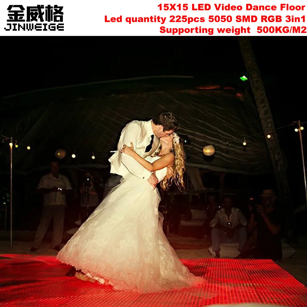 15x15 Pixel Waterproof Digital LED Video Dance Floor Portable Show Led Dance Panels For Wedding Effect